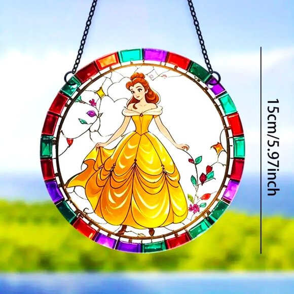 Suncatcher Belle Disney Princess Beauty & the Beast Hanging Window Colorful NEW - Picture 2 of 2